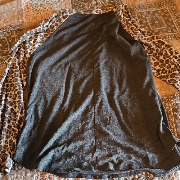 Leopard Print Sleeve Raglan Top - Picture 4 of 4
